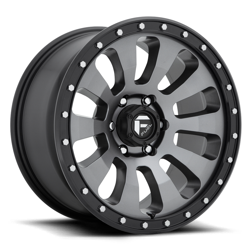 Fuel 1 Piece D648 Tactic Matte Gun Metal Black Bead Ring 18x9 (+20) 6x135