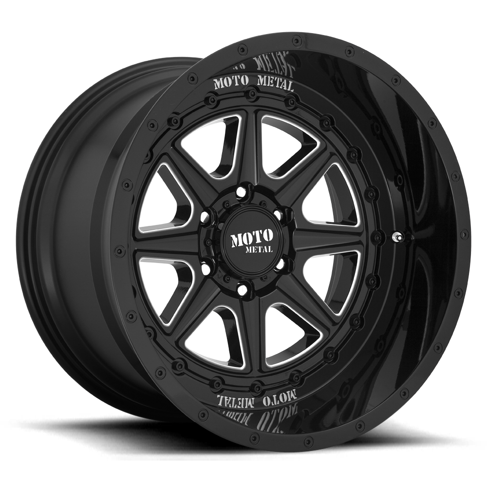 Moto Metal MO801 Phantom Gloss Black Milled 20x12 (-44) 8x165.1
