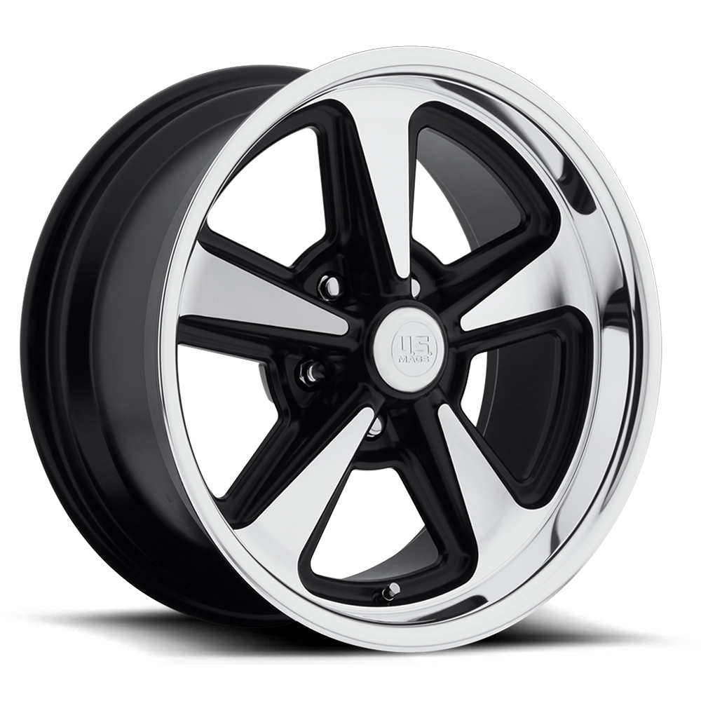 US Mag 1 Piece U109 Bandit Matte Black Machined 17x8 (+1) 5x114.3