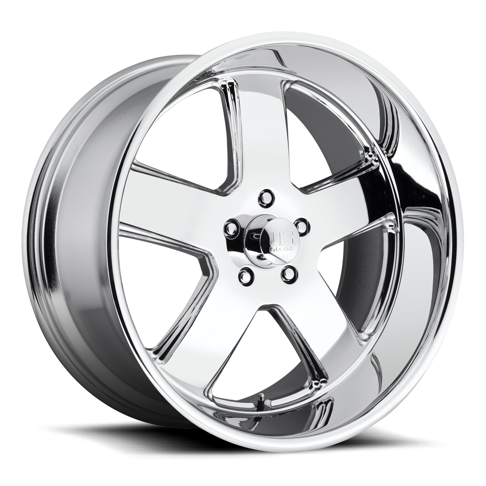 US Mag 1 Piece U116 Hustler Chrome Plated 20x8 (+1) 5x120.65
