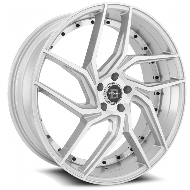 Blade Luxury Rt-456 Enzo 24x9 Blank +15 Cb 74.1 Silver Machined With Machined Undercut Drilled To 5x120