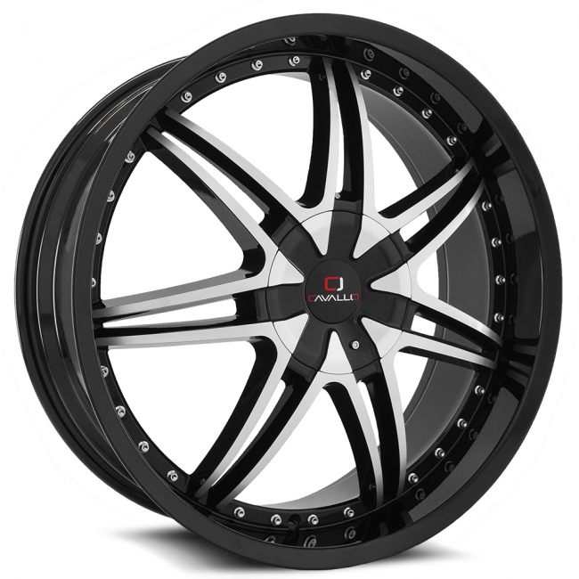 Cavallo Clv-11 22x9.5 5x115 5x120 +15 Cb 74.1 Gloss Black Machined