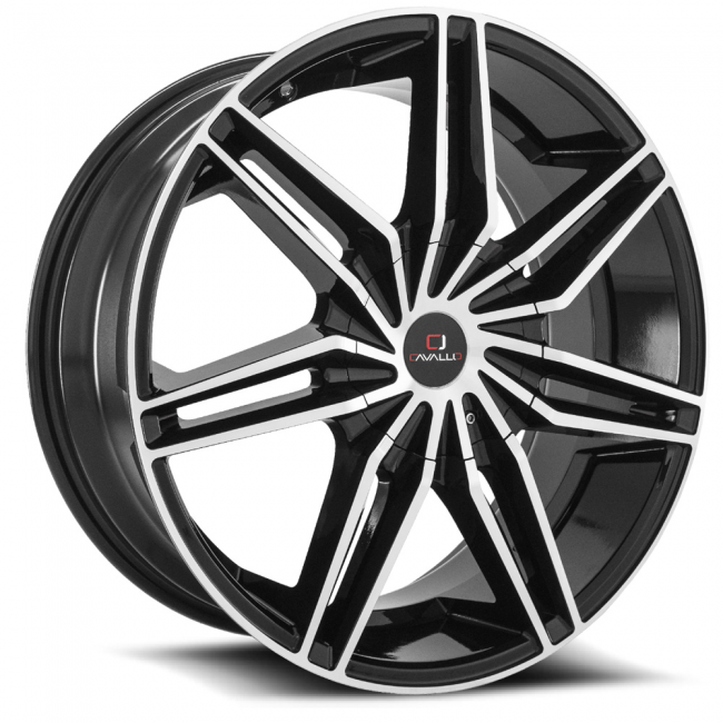 Cavallo Clv-19 22x9.5 6x135 6x139.7 +15 Cb 108 Black Machined