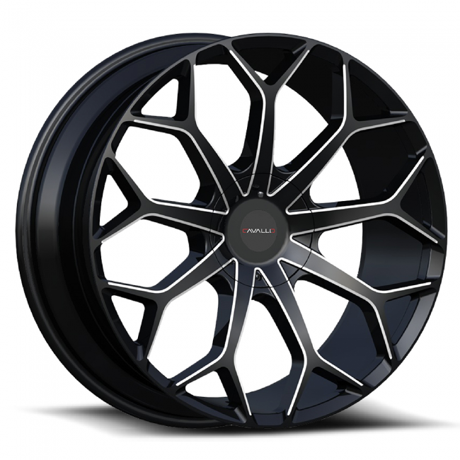 Cavallo Clv-22 22x8.5 5x114.3 5x120 +38 Cb 78.1 Gloss Black Milled