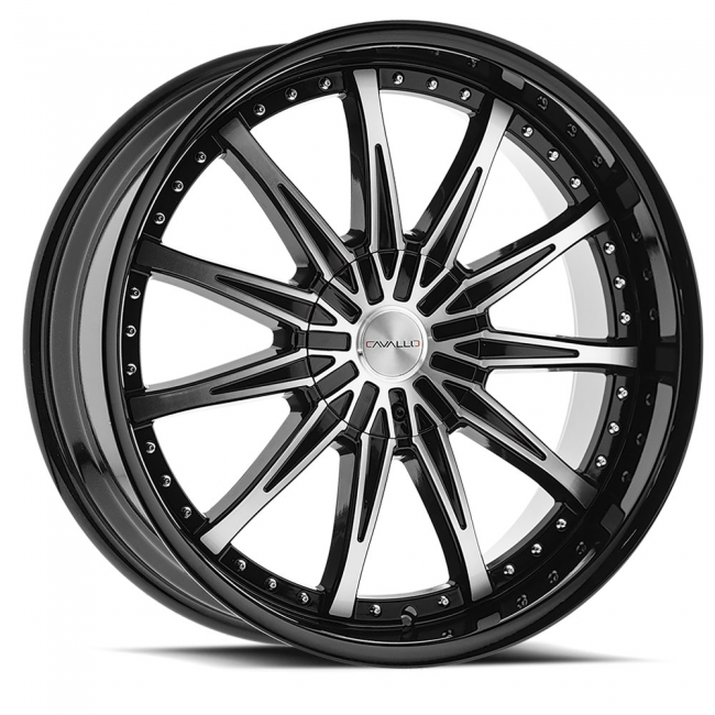 Cavallo Clv-35 22x8.5 5x110 +38 Cb 74.1 Gloss Black Machined Dt 5x110 5x120