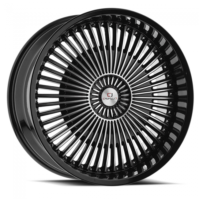 Cavallo Clv-41 20x8.5 5x114.3 5x120 +35 Cb 174.1 Gloss Black Machined Blem