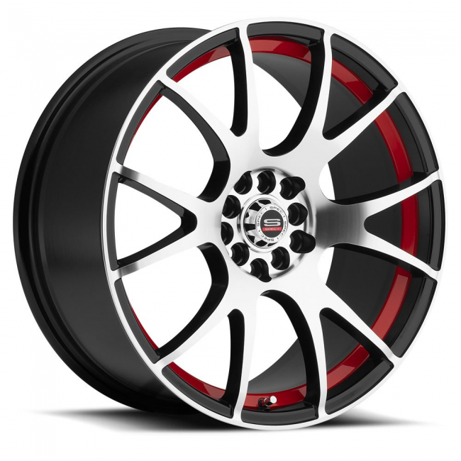 Spec-1 Racing Sp-2 18x8 5x100 5x114.3 +40 Cb 73.1 Gloss Black Machined Red Line
