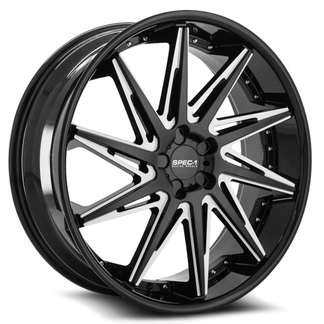 24x9 5x120 30 74.1 SPEC-1 Luxury SPL-005 Black Milled Wheels 