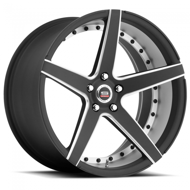 Spec-1 Monotec Spm-76 19x9.5 Blank +20 Cb 73.1 Matte Black Machined (w/m)