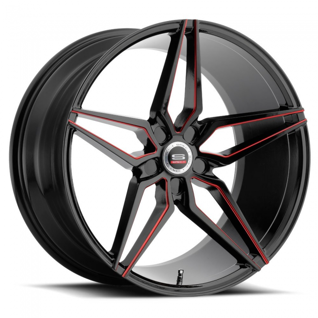 Spec-1 Spm-81 Gloss Black & Red Machined 22x10.5 (+20) Blank 5x