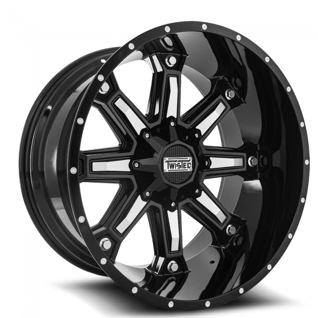 Twisted Off-road T-23 Wraith 20x9 6x139.7 -12 Cb 108 Black Machined