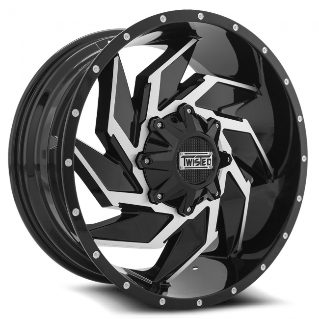 Twisted Off-road T-24 Raptor 20x9 5x114.3 5x127 -12 Cb 87.1 Black Machined