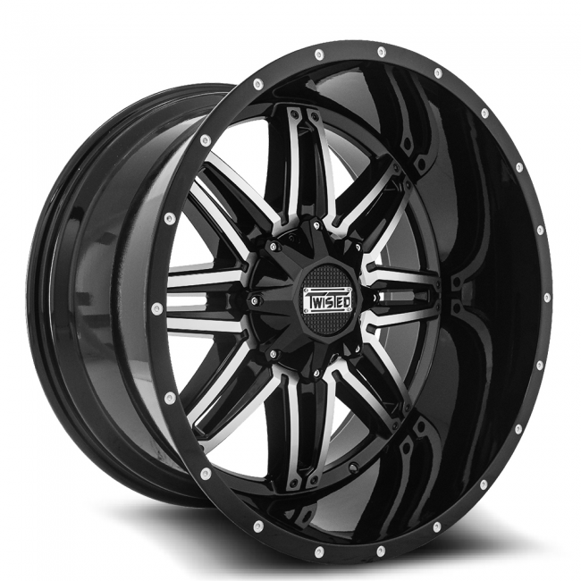 Twisted Off-road T-25 Billet 20x9 5x114.3 5x127 -12 Cb 87.1 Black Machined