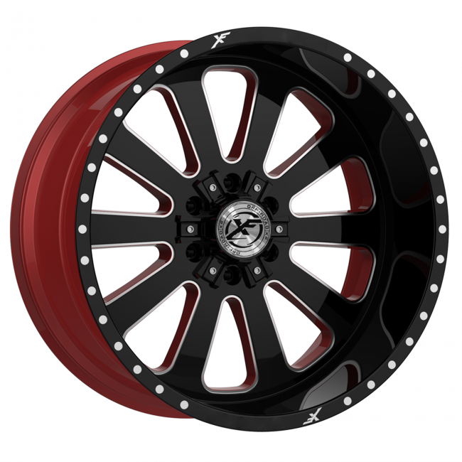 Xfx Flow Xfx-302 Gloss Black & Milled With Red Inner 22x12 (--44) 5x139.7