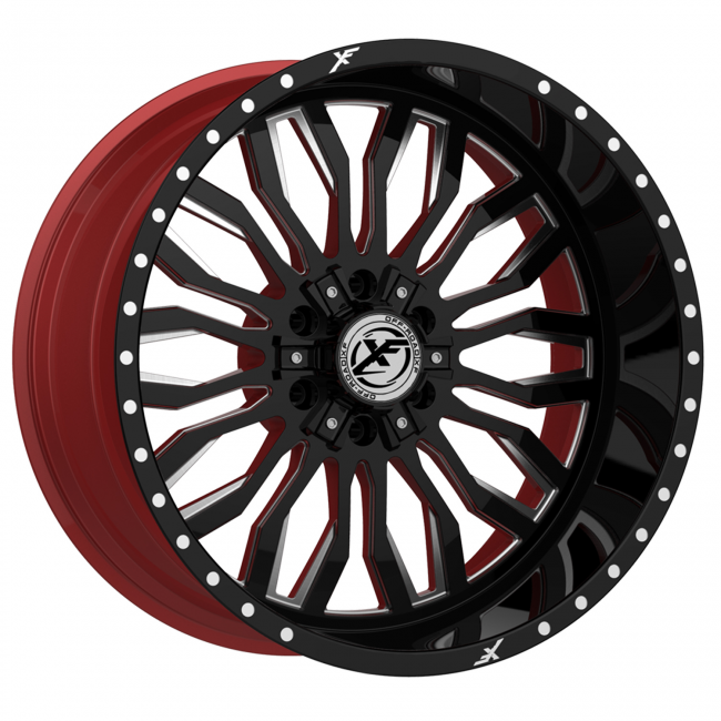 Xfx Flow Xfx-305 Gloss Black & Milled With Red Inner 24x12 (--44) 5x127