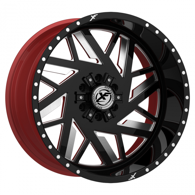 Xfx Flow Xfx-306 Gloss Black & Milled With Red Inner 26x12 (--44) 5x127