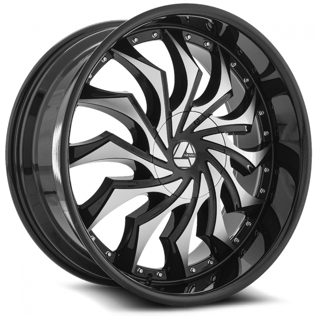 Azara Aza-515 22x9.5 5x115 5x120 +15 Cb 74.1 Black Machined