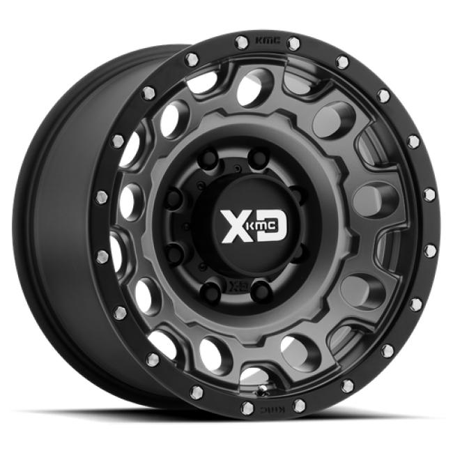 Xd Xd129 Holeshot Matte Gray W Black Reinforcing Ring 17x9 (-12) 6x139.7