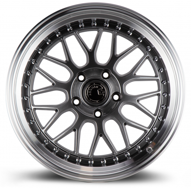 Aodhan AH02 Hyper Black w/ Machined Lip 18x9.5 (+30) 5x114.3