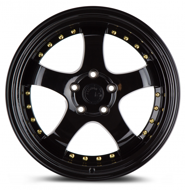 Aodhan AH03 Full Golss Black (Gold Rivet) 18x9.5 (+30) 5x114.3