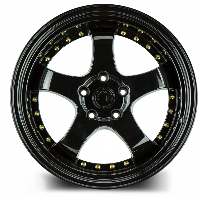 Aodhan AH03 Full Golss Black (Gold Rivet) 19x11 (+15) 5x114.3