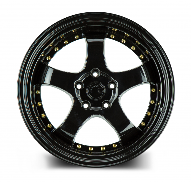 Aodhan AH03 Full Golss Black (Gold Rivet) 19x9.5 (+12) 5x114.3