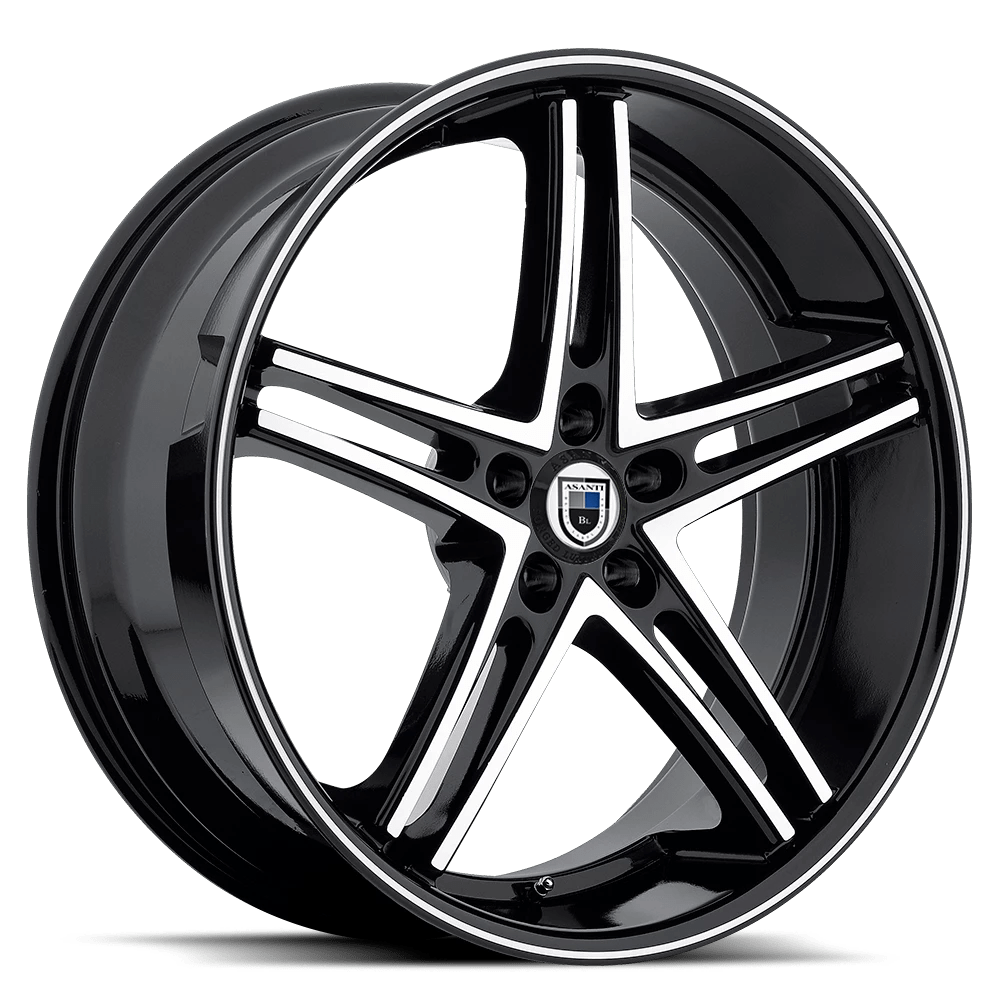 Asanti Black Abl-7 Machine Face With Black Lip 22x10 (+20) 5x115