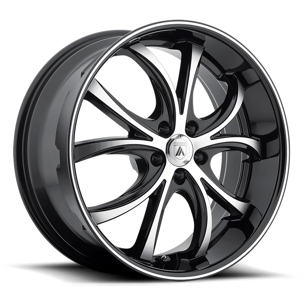 Asanti Black Abl-8 Elektra Machined Face Black Lip 20x8.5 (+38) 5x112