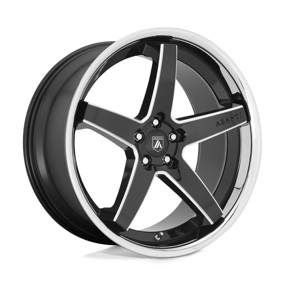 Asanti Black Abl31 Regal Gloss Black Milled With Chrome Lip 20x10.5 (+20) 5x115