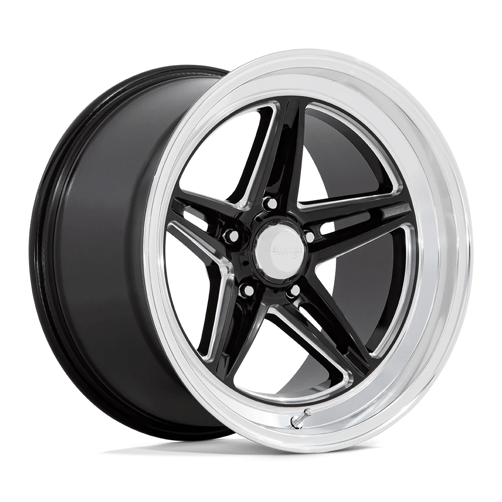 American Racing Vintage Vn514 Groove Gloss Black Milled With Diamond Cut Lip 18x10 (+0) 5x127