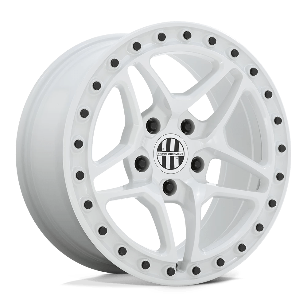 Victor Equipment Berg Gloss White With Black Bolts 17x8 (+10) 5x130