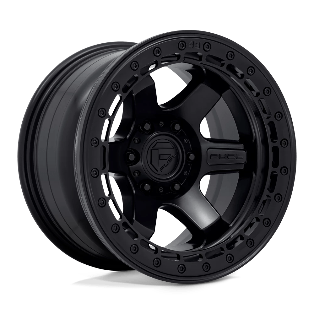Fuel 1pc D122 Block Beadlock Matte Black With Matte Black Ring 17x9 (-15) 6x139.7