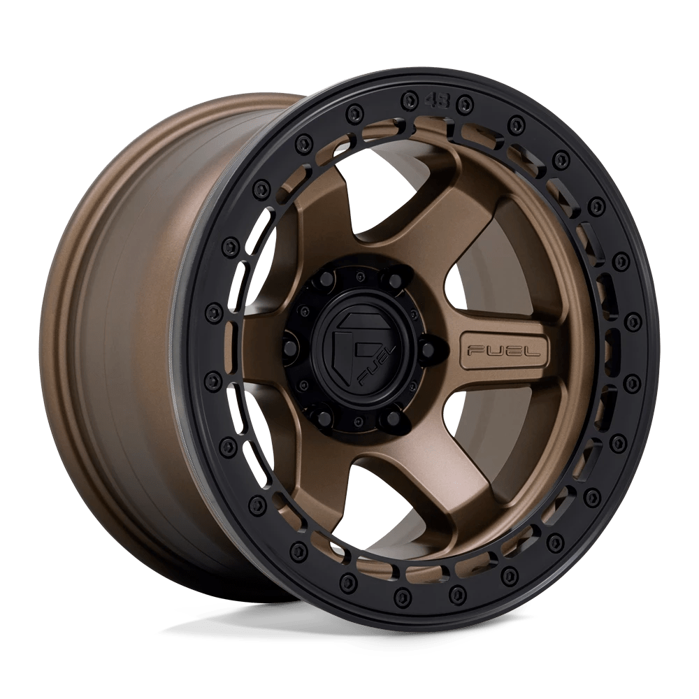Fuel 1pc D124 Block Beadlock Matte Bronze With Matte Black Ring 17x8.5 (+0) 6x135