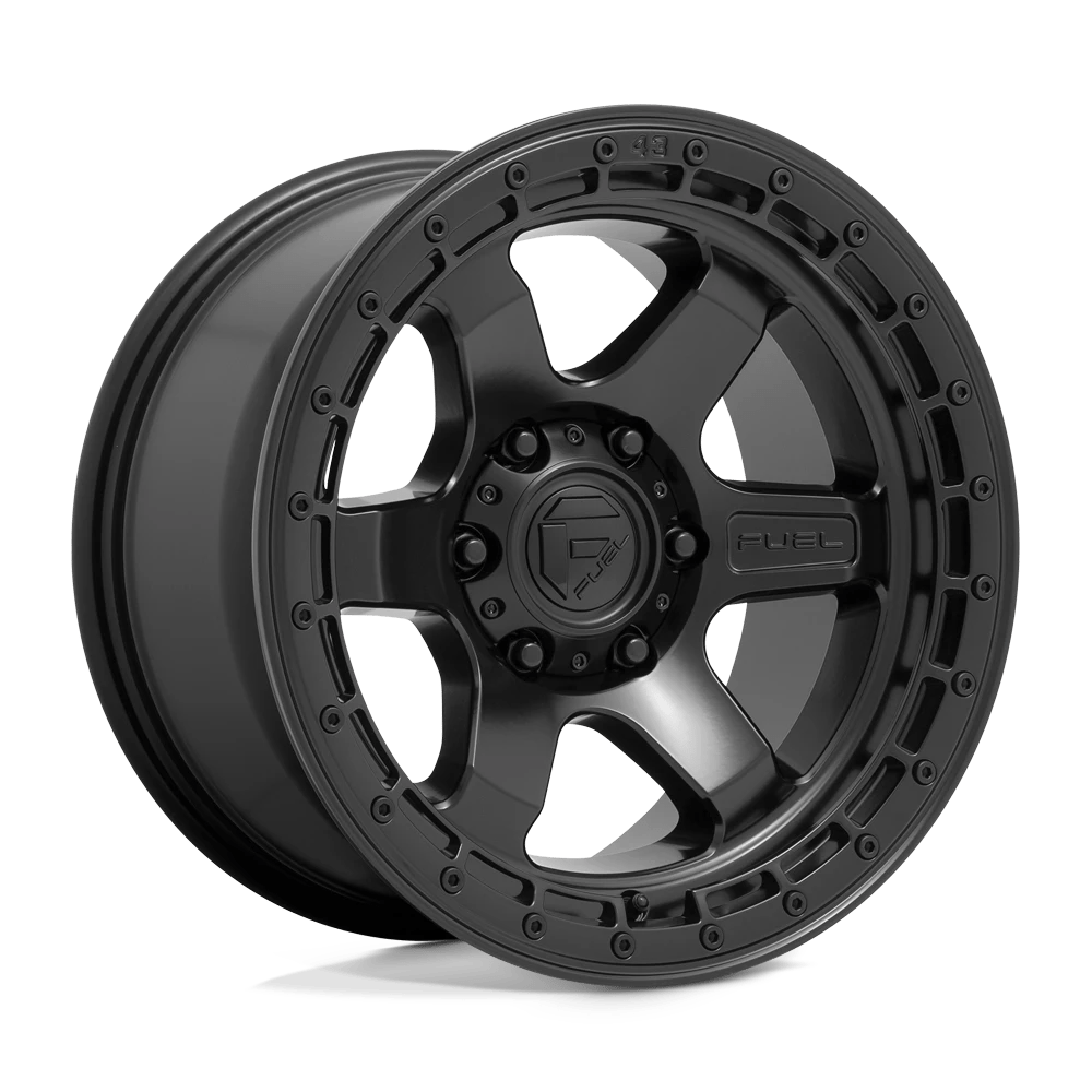 Fuel 1pc D750 Block Matte Black With Black Ring 18x9 (+1) 5x139.7