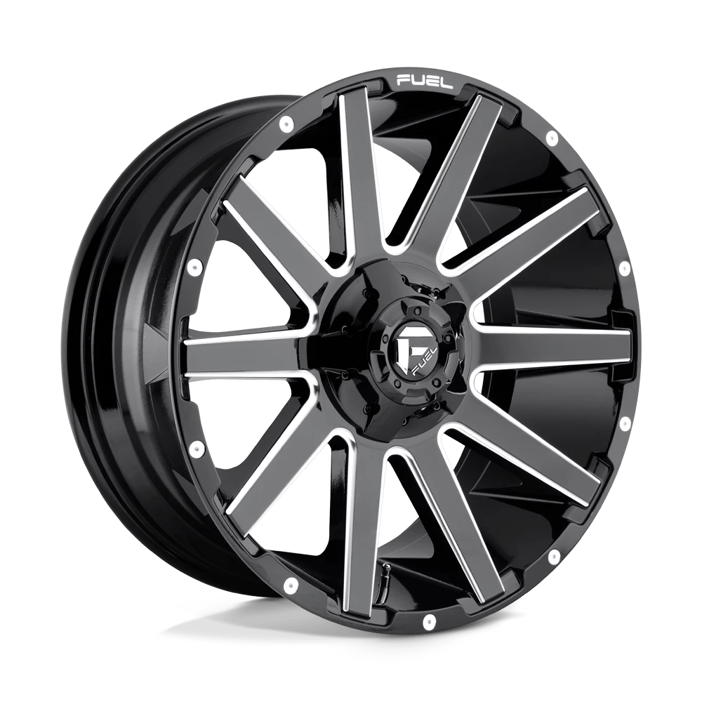 Fuel 1pc D615 Contra Gloss Black Milled 20x9 (+20) 6x135/6x139.7