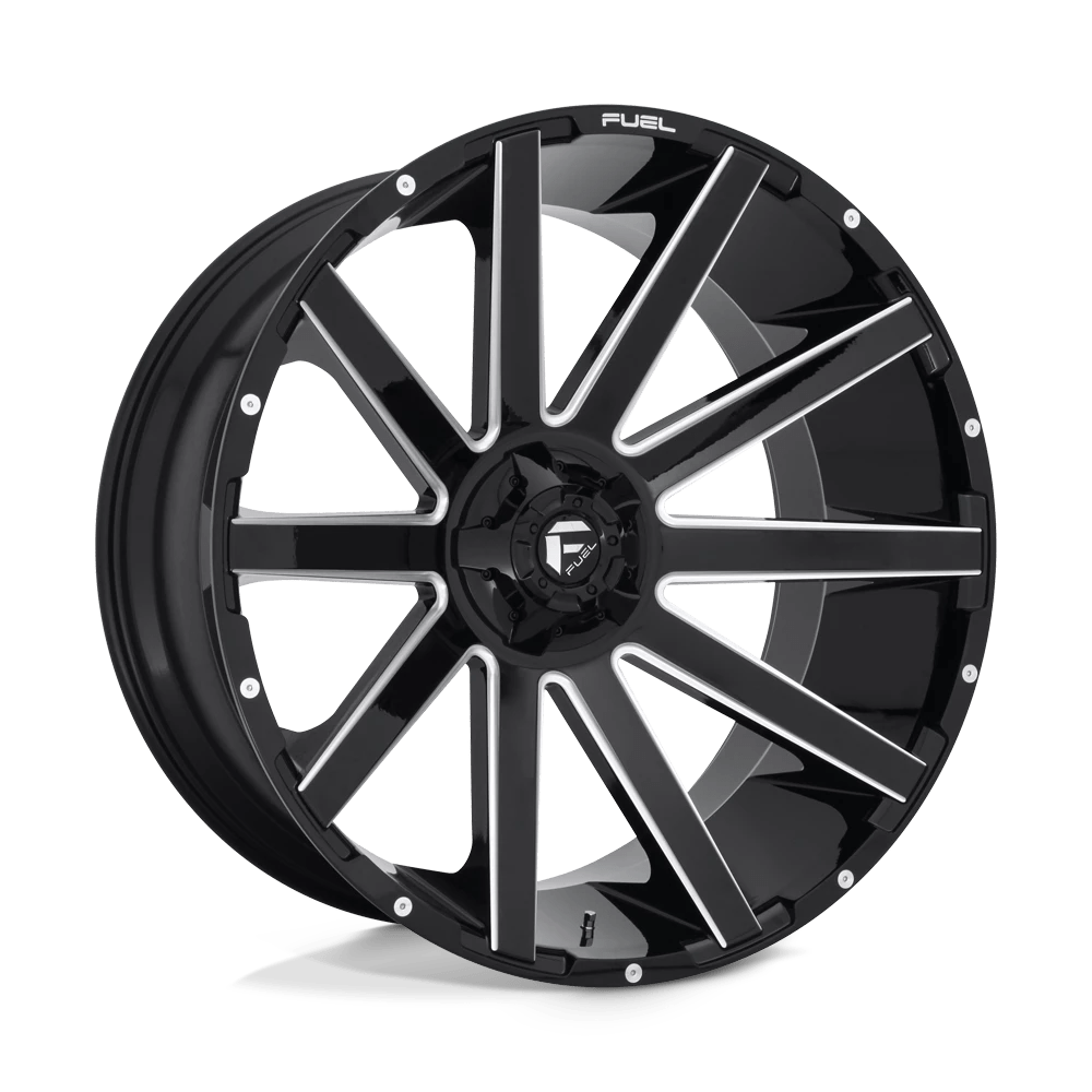 Fuel 1pc D615 Contra Gloss Black Milled 26x12 (-44) 6x135/6x139.7