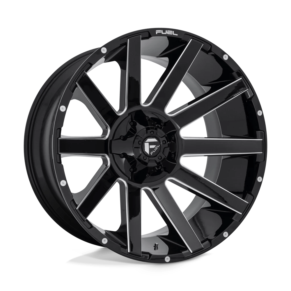 Fuel 1pc D615 Contra Gloss Black Milled 24x12 (-44) 8x170