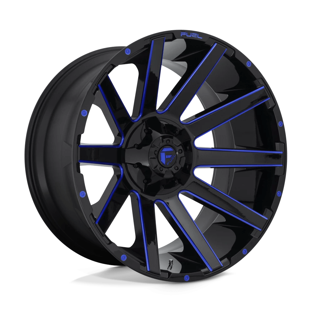 Fuel 1pc D644 Contra Gloss Black Blue Tinted Clear 24x14 (-75) 8x180