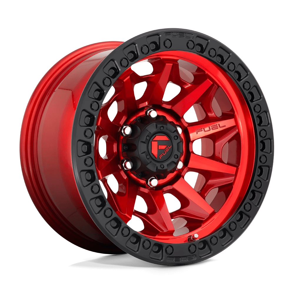 Fuel 1pc D695 Covert Candy Red Black Bead Ring 17x9 (-12) 6x139.7
