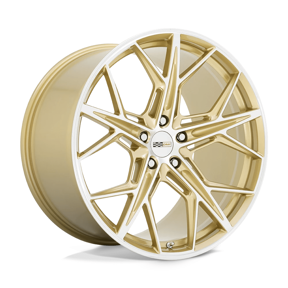 Cray Hammerhead Gloss Gold W/ Mirror Cut Face 19x9 (+38) 5x120