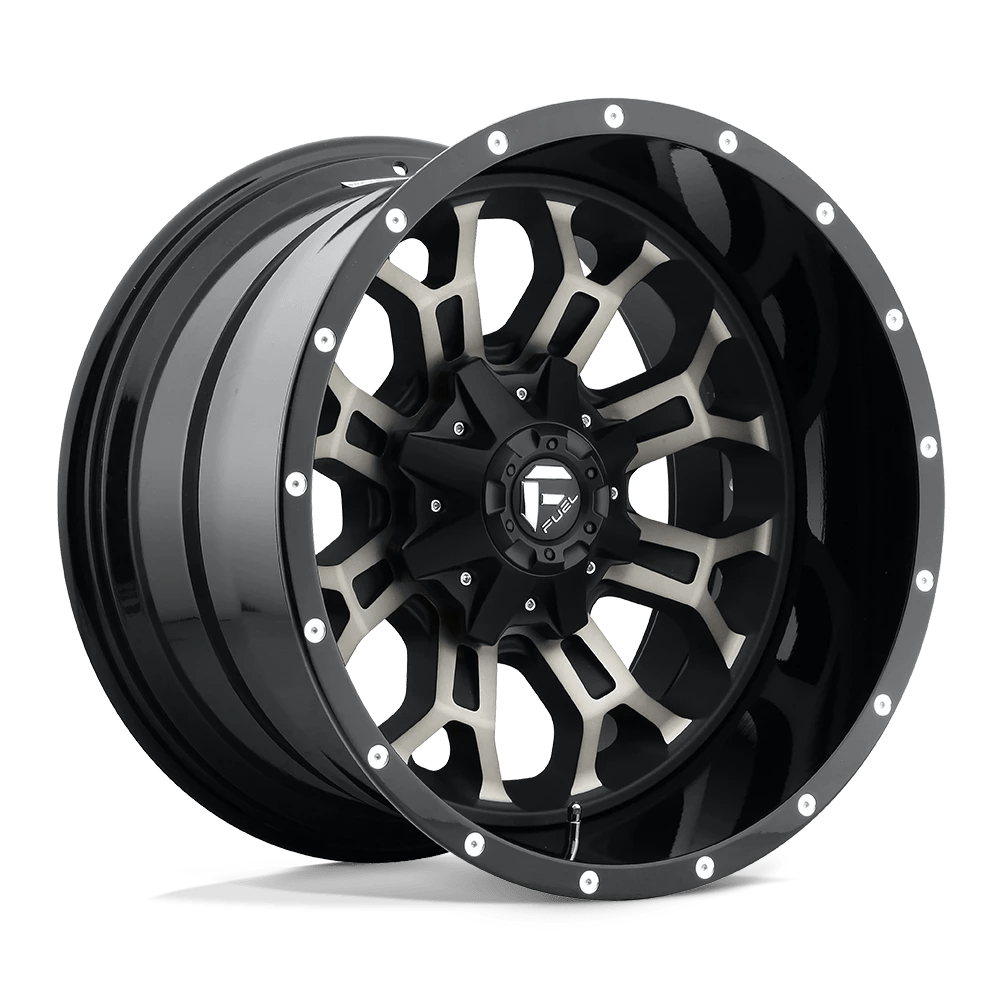 Fuel 2pc D268 Crush Matte Black Double Dark Tint 22x14 (-70) 6x135/6x139.7