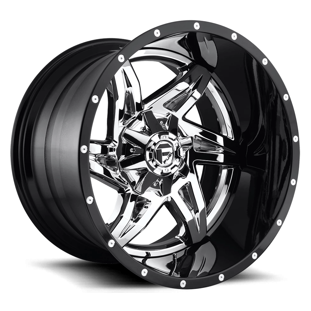 Fuel 2pc D272 Rocker Chrome Plated Gloss Black Lip 20x10 (-18) 8x180