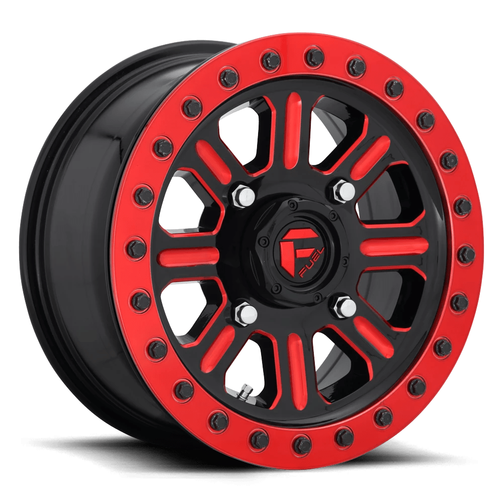 Fuel Utv D911 Hardline Beadlock Gloss Black Red Tinted Clear 15x10 (+25) 4x137
