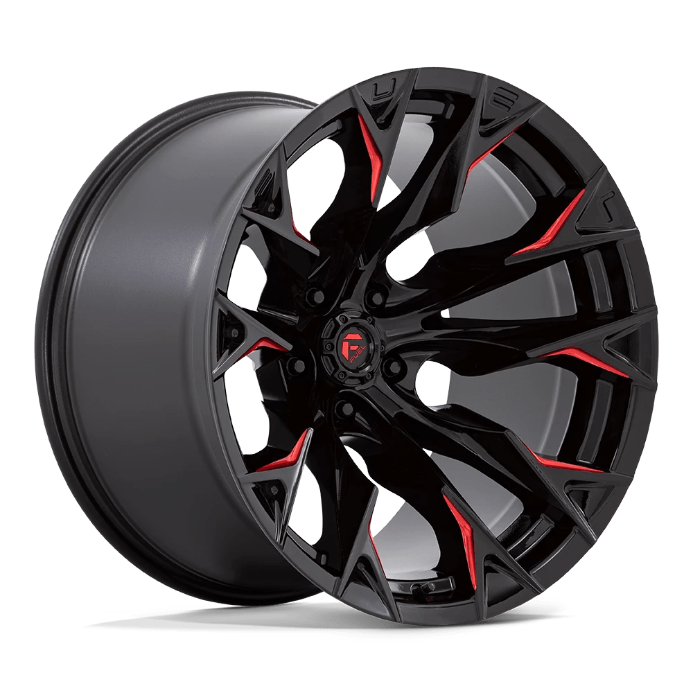 Fuel 1pc D823 Flame Gloss Black Milled With Candy Red 20x12 (-44) 5x127