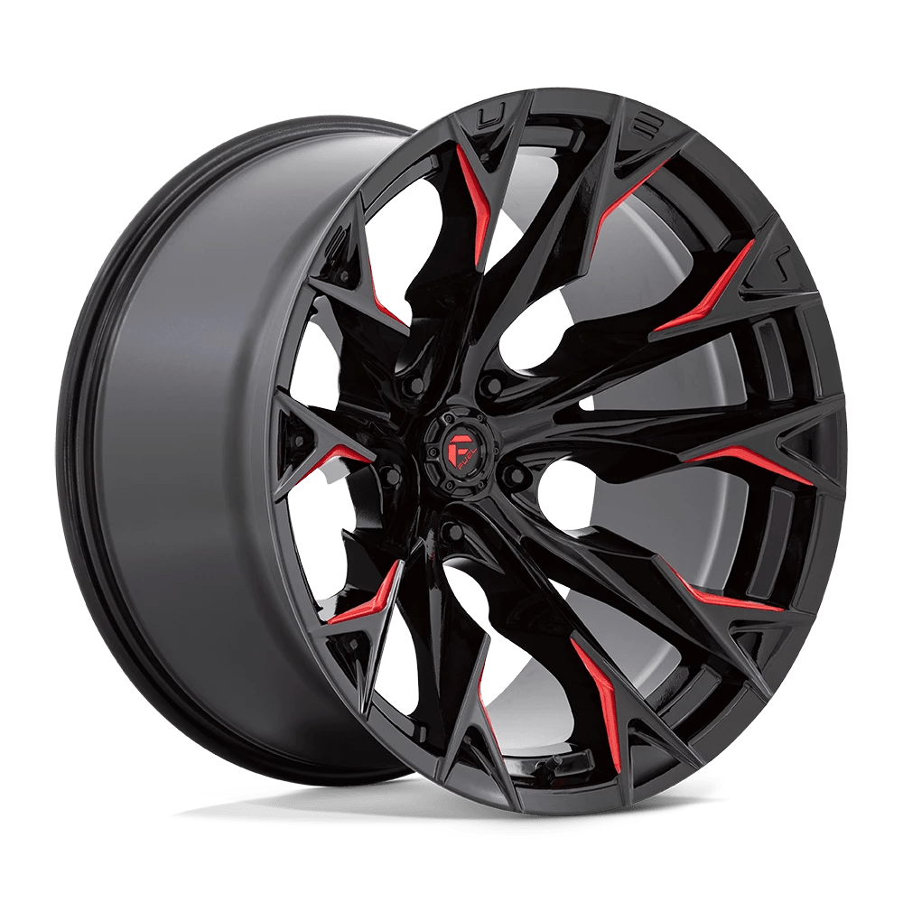 Fuel 1pc D823 Flame Gloss Black Milled With Candy Red 22x12 (-44) 5x127