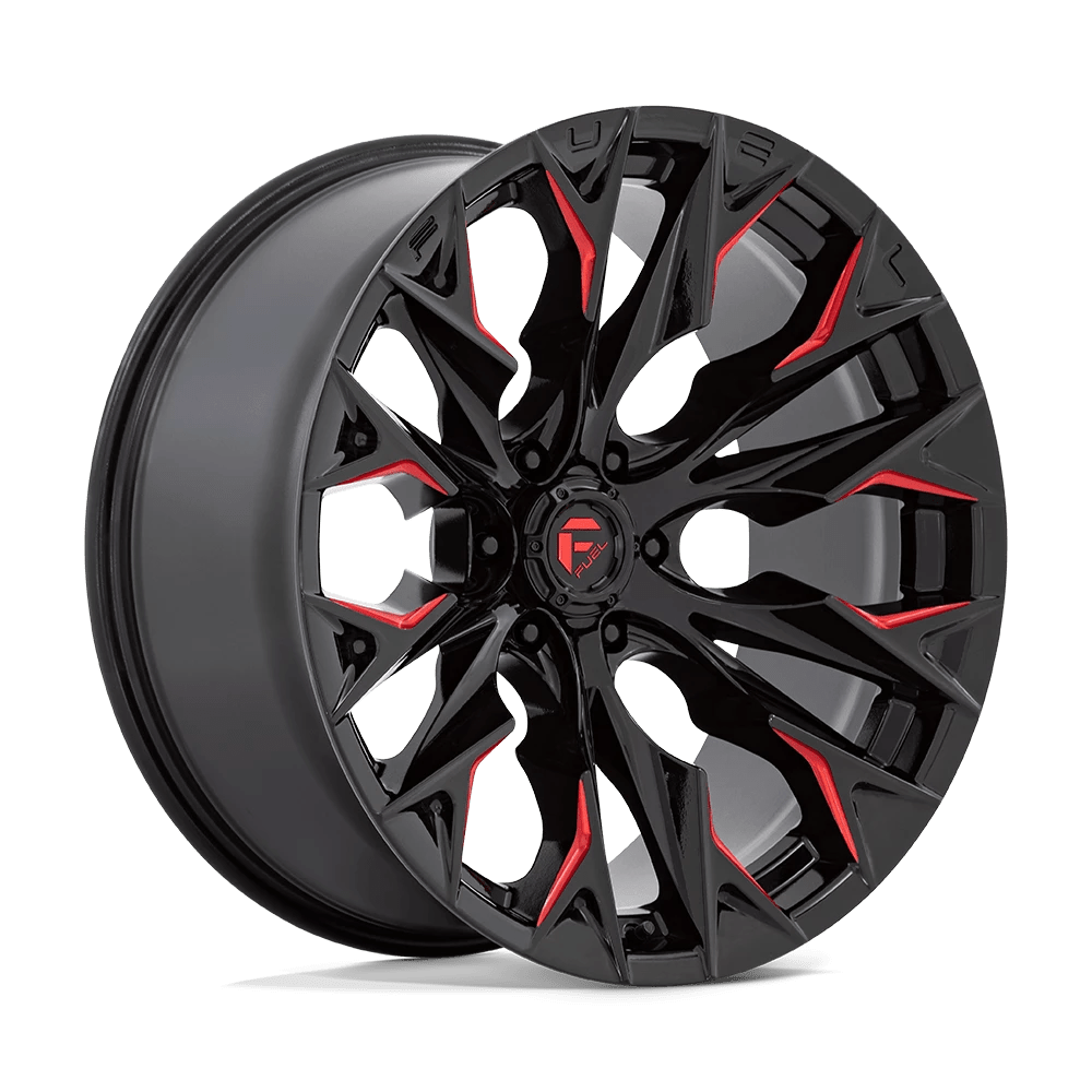 Fuel 1pc D823 Flame Gloss Black Milled With Candy Red 22x10 (-18) 6x139.7