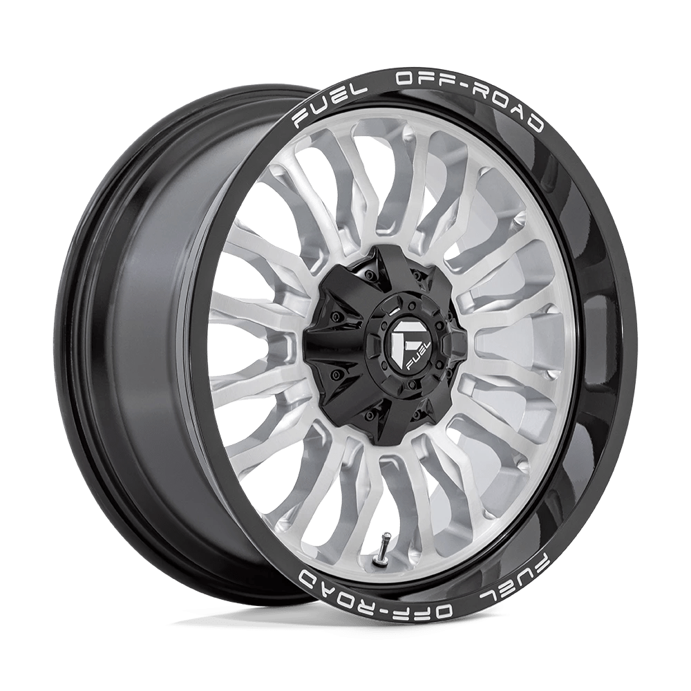 Fuel 1pc D798 Arc Silver Brushed Face With Milled Black Lip 20x10 (-18) 5x127/5x139.7
