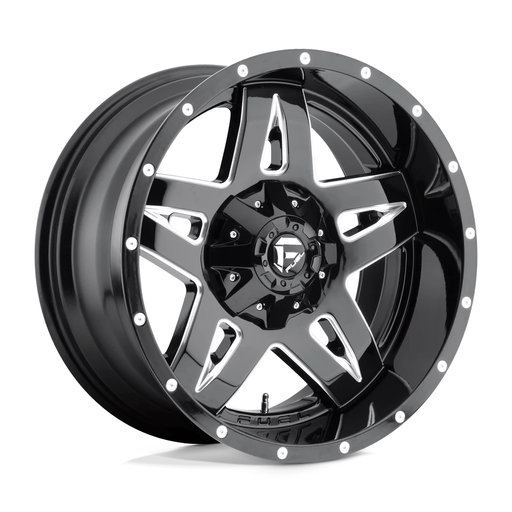 Fuel 1pc D554 Full Blown Gloss Black Milled 20x10 (-12) 6x135/6x139.7