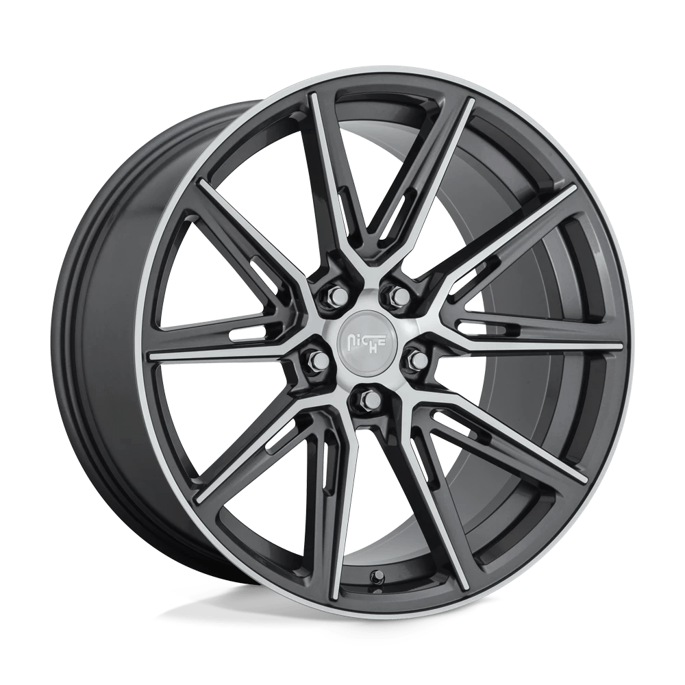 Niche 1pc M220 Gemello Gloss Anthracite Machined 20x10.5 (+20) 5x115