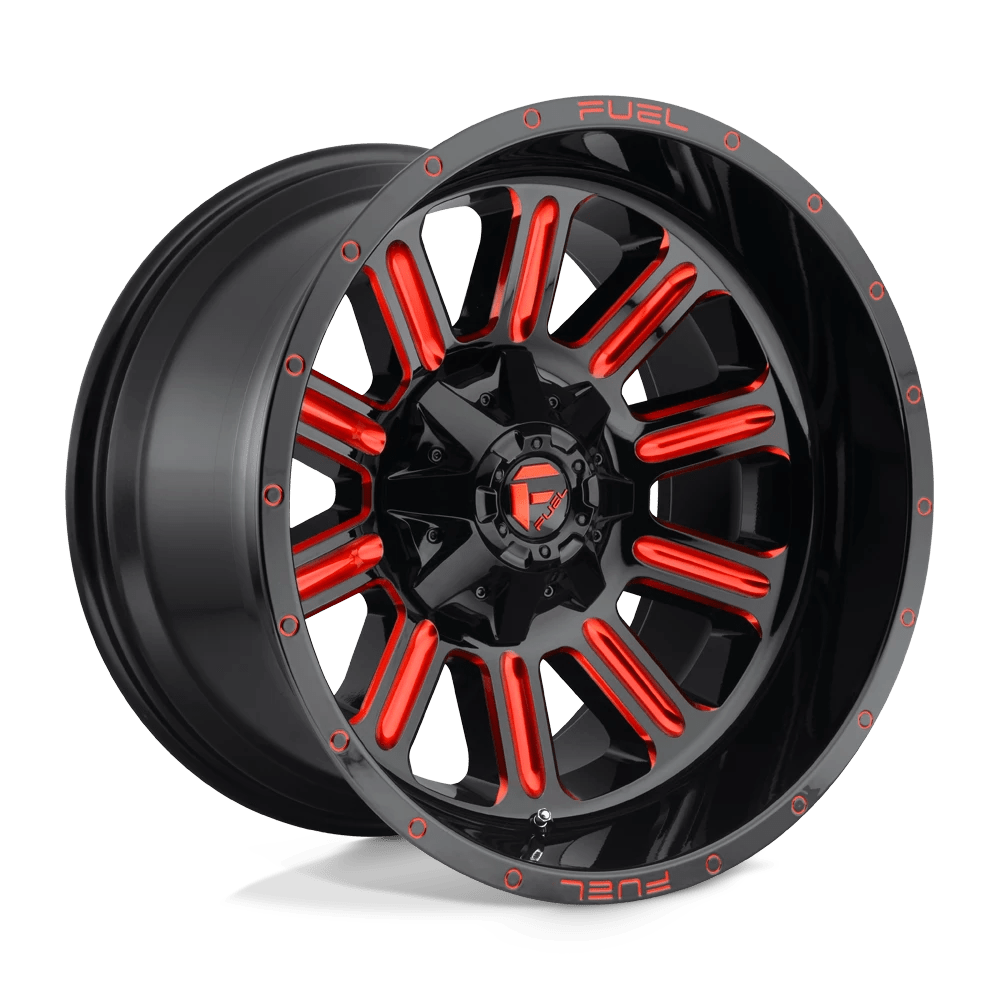 Fuel 1pc D621 Hardline Gloss Black Red Tinted Clear 22x12 (-45) 6x135/6x139.7